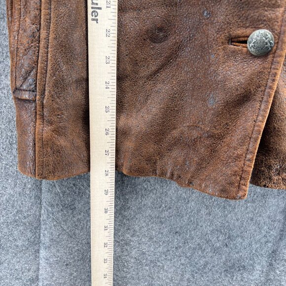 Vintage Bebe Leather Jacket Womens Medium Brown Blazer San Francisco 90s - Picture 5 of 11